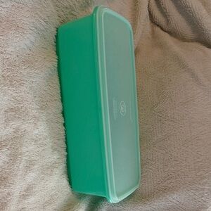 Vintage Tupperware Jadeite Green Vegetable Crisper with Lid and Insert
